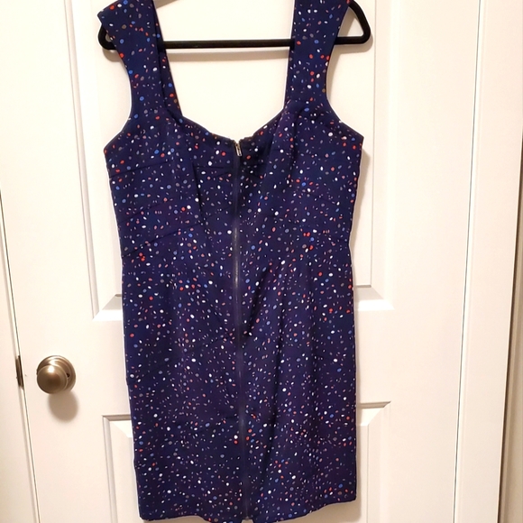 2/$65  🖤💙 Like new BCBG navy dress with dotted pattern; zipper front - Picture 1 of 10